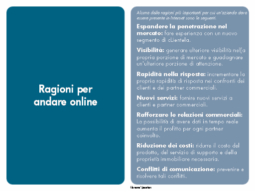 Ragioni per andare online